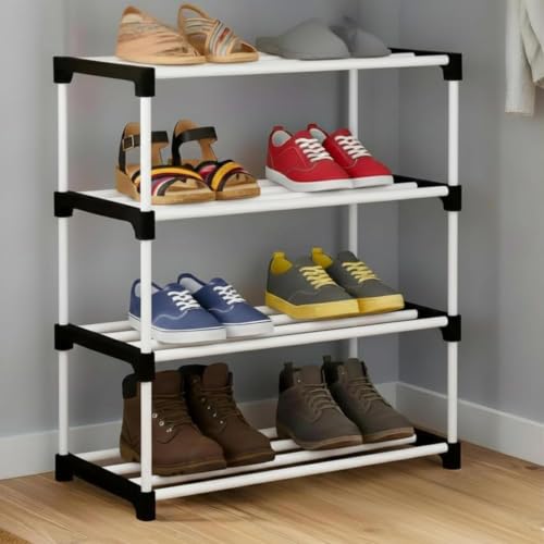 Image of FIGMENT Shoe Rack for Home, Foldable Plastic Shoe Stand with Shelves, Space Saving Footwear Organizer for Bedroom, Entryway, Living Room & Closet, Multi Layer Shoe Storage Rack