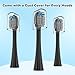 6 Pack Replacement Flossing Toothbrush Heads for Waterpik Sonic Fusion - Compatible with SF-01/SF-02/SF-03/SF-04 - Black with Caps