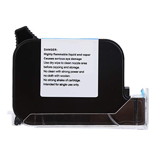 Pissente Ink Cartridge, Js12 (M) 42Ml Portable Inkjet Printer Double Nozzle Ink Cartridge Quick‑Drying With Printing Height 1.27Cm, Black #TOP1