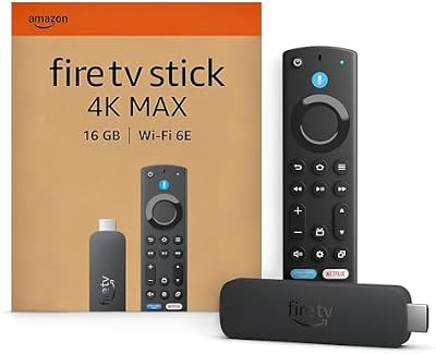 Amazon Fire TV Stick 4K Max (Última generación), Dispositivo de streaming compatible con Wi-Fi 6E y fondo ambiental
