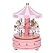Carillon Giostra, Carillon Carousel Carillon in Resina per la Decorazione del Desktop per Natale Regalo Matrimonio Compleanno Decor (Pink)