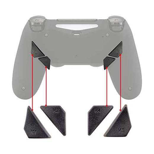 eXtremeRate Ersatz Dawn Remap Tasten Rückseite Knöpfe für ps4 Controller Ersatzteile Back Buttons K1 K2 K3 K4 Paddles für ps4 Controller Programmierbares Dawn Remap Kit-Grau