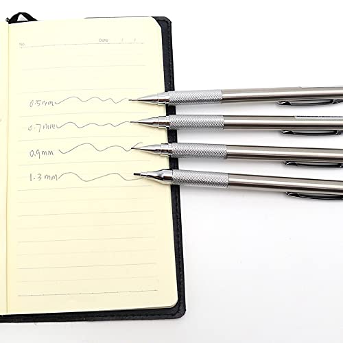 Ołówki, w pełni metalowe, mechaniczne, 0,5 mm/0,7 mm/0,9 mm/1,3 mm, automatyczne, do pisania, skanowania, artykuły papiernicze (czerwone) (czerwone)