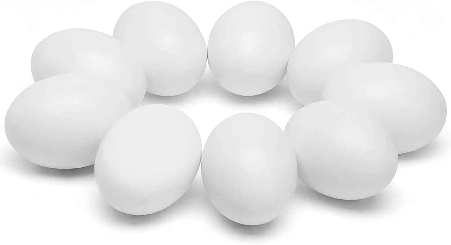 10PCS Simulation Egg White Plastic Fake Eggs DIY Easter Ornaments Painting and Realistic Egg Crafts for Party Home Decor