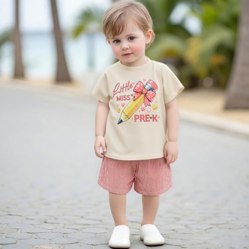 Toddler Girls Back to School T-Shirt Kindergarten Pre K First Grade Short Sleeve Shirt First Day of School Clothes3