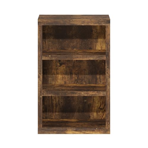 Furinno Rail Book Shelf, 3-Tier Classic Style Bookshelf, Bookcase with Open Shelf, 10.1 x 24.6 x 39, for Organization and Storage, for Living Room, Bedroom, Home Office, Amber Pine — view 6