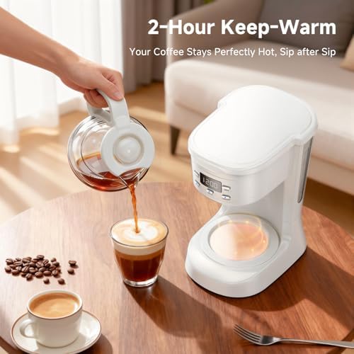 Kozeewarm Coffee Maker, 5 Cup Programmable Drip Coffee Machine-White - 3
