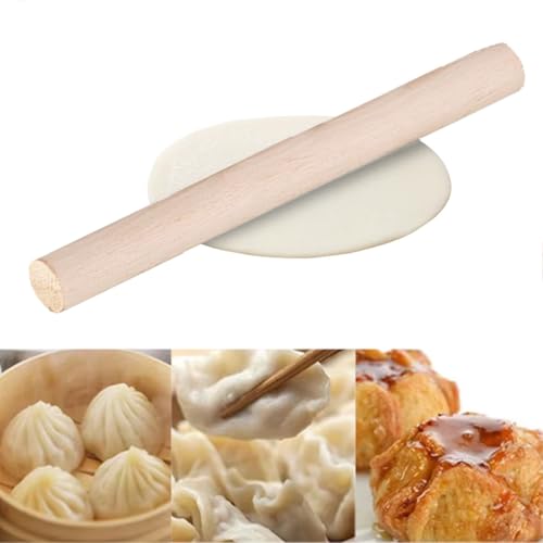 Rouleau à pâtisserie en bois - Petit rouleau à pâtisserie - Accessoire de cuisson pour fondant, pizza, biscuits, pâte - 30 x 3,5 cm
