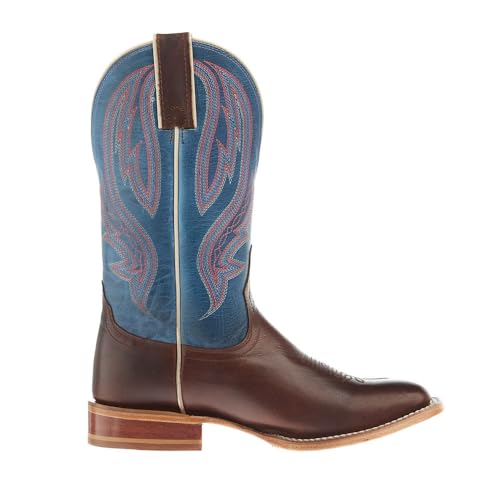 Tony Lama Womens Brown Cowhide 11In Blue Cowhide Top Boot4