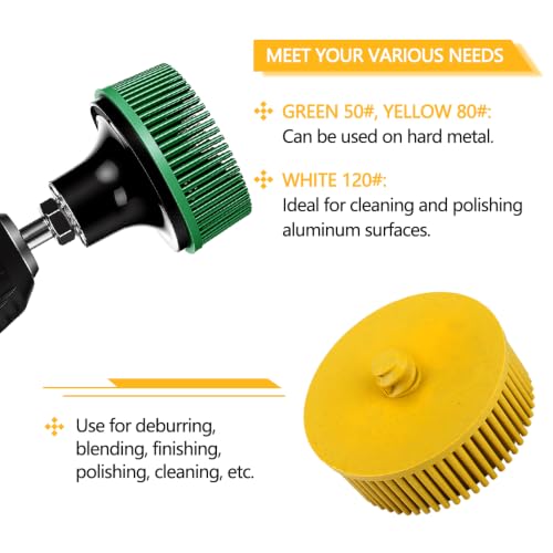 Image of 9 Pack 2 Inch Bristle Disc Grit 50# 80# 120# Attachment Abrasive Coating Removal Disc for Metal (9, 2 inch)