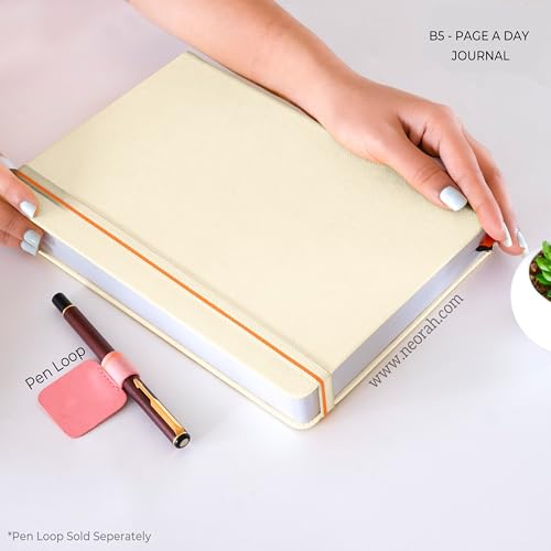 Image of NEORAH -B5 DOTTED | 368 Pages - 110 Gsm | PAGE A DAY JOURNAL (25x17.5 cm)-Hardcover Dot Grid Notebook |Back Pocket |3 Silk Book Mark - Completely HANDMADE for Journaling,Note Taking- AFTERGLOW
