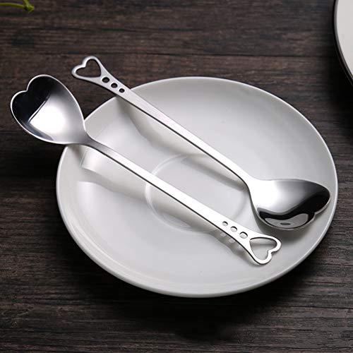 Cabilock Juego de 6 cucharillas de café con forma de corazón, para helado, postre, pudding - Imagen 6
