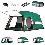 Swiftbuyo Tienda de Campaña para 6-8 Personas | Casa de Campaña Familiar para Aventuras al Aire Libre, Montaje Rápido en...