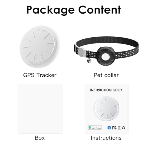 Image of GPS Tracker for Cats-No Monthly Fee, Waterproof Cat Tracker,Real-Time Cat Collar for Pets,Kids,Luggage & Assets | 367-Day Battery Life|GPS Tracker Compatible with Apple Find My App (Only iOS) (Black)
