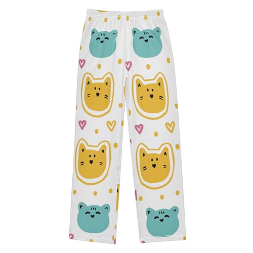 Boys' Pants Animal Funny Colorful Cats Long Bottoms Jogger Pants Elastic Waist Trousers with Pockets S-XL