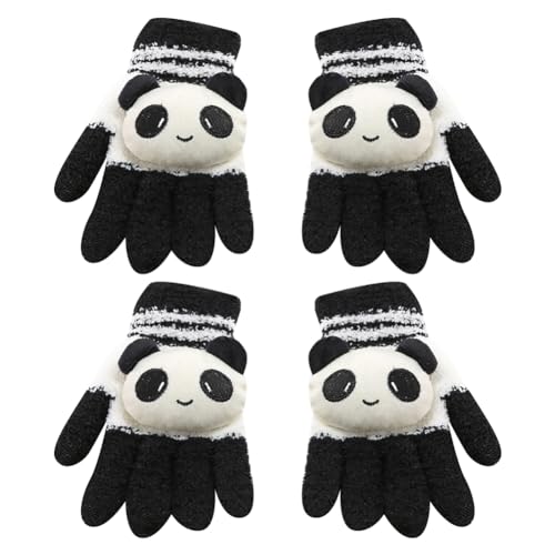 2 Pairs Kids Warm Gloves Toddler Winter Gloves Boys Sports Gloves Girls Full Finger Mittens