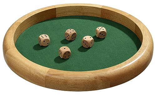 Large Wooden Dice Tray with Dice (39cm)
