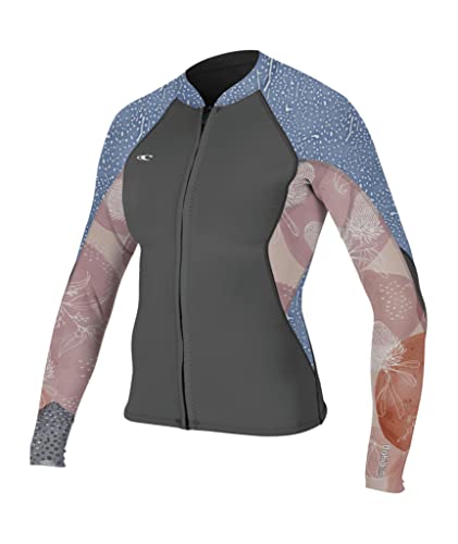 Chaqueta de Traje de Neopreno con cierre completo para mujer, Bahia 1/0.5mm, color Gris/Desert Bloom/Drift Blue, talla 12 miniatura 1