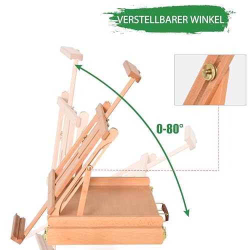 Kofferstaffelei Vinsetto aus Buchenholz mit verstellbarer Höhe