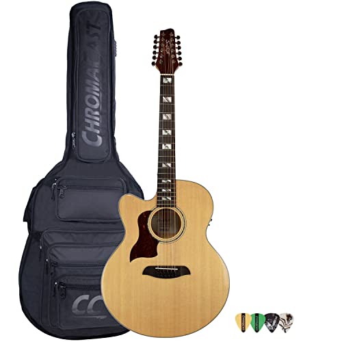 Sawtooth ST-MPL-AEJC-12-LH-KIT-3 Maple Series Left-Handed 12-String Acoustic-Electric Cutaway Jumbo Guitar cover