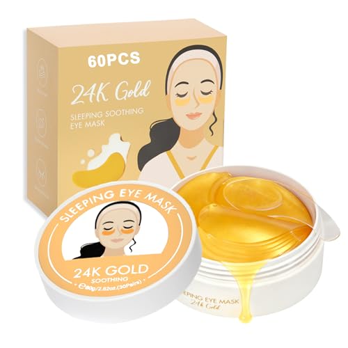 24K Gold Eye Mask – Firming Eye Gel Patches for Wrinkles & Dark Circles, Brightening Under Eye Care