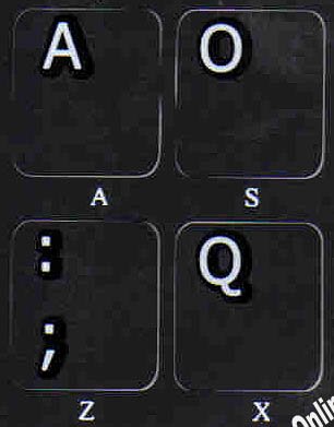 Pegatinas para teclado Dvorak negras no transparentes miniatura 1