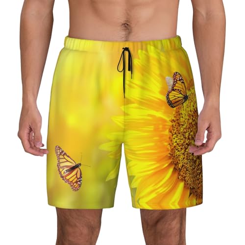 Short de bain homme double couche imprimé tournesol EdWal séchage rapide