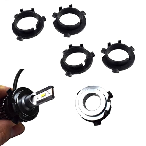 4 adaptadores de bombilla de coche, soportes de foco LED H7 para coche, enchufe de soporte de bombilla LED para Hyundai, Nissan, Kia (negro)