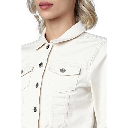 Image of ONLY Women Black Solid Cropped Denim Jacket