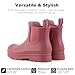 planone Women’s Fashion Waterproof Short Chelsea Rain Boots Non-Slip Matte Rubber Ankle Boots Lightweight Outdoor Garden Shoes Work Booties for Ladies with Removable Comfort Insole