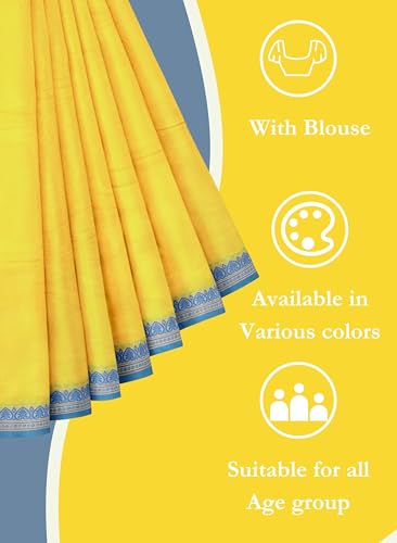 Image of Women's Chettinad Cotton Sarees | Handloom Saree with Blouse | Pure Cotton Sarees for Women Daily use and All Occasion Wear| Soft, Comfort Cotton Saree