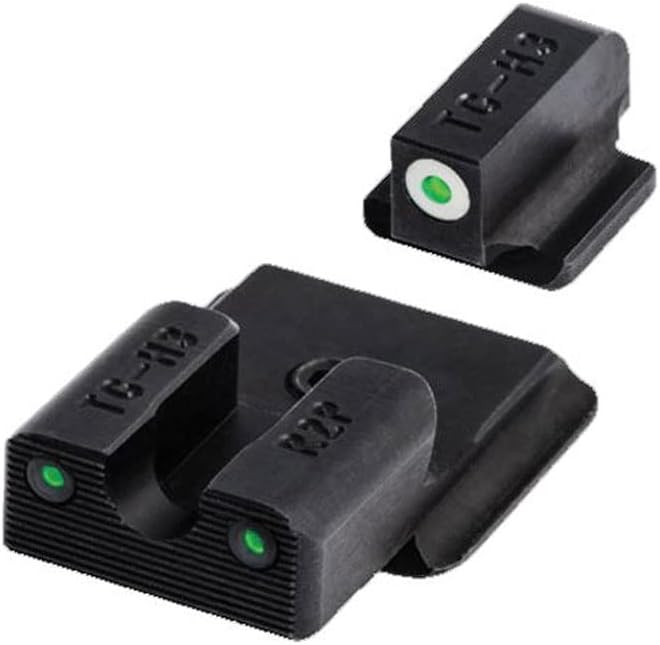 TRUGLO Tritium Pro Handgun Night Sights, Compatible with Ruger Handguns Compact Durable Glow-in-The-Dark Front & Rear Gun Sights with White Focus Lock Front Ring