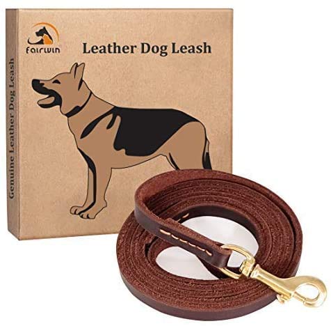 Fairwin Correa de piel trenzada para perro de 1,8 m, resistente al desgarro (S) Cover