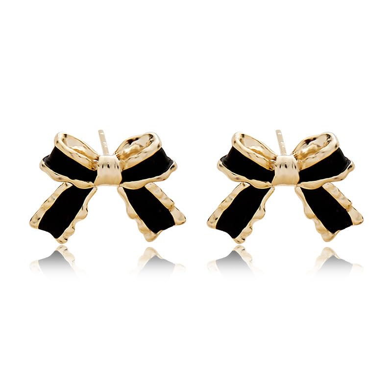 Gold Plated Bow small tiny cute stud hoop Earrings for Women Fashion Jewelry