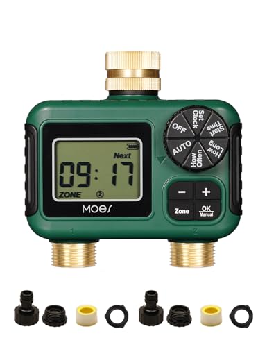 MOES 2-Outlet Brass Timer for Garden Irrigation