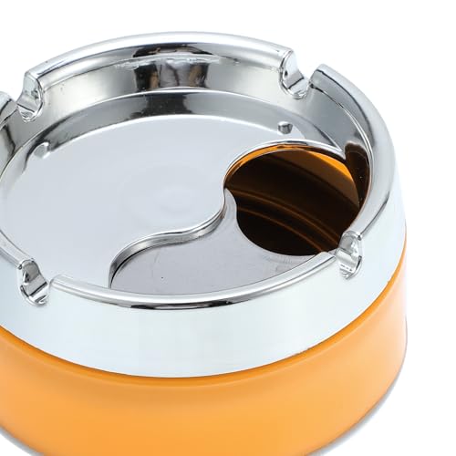 Image of uxcell Round Wind Resistant Car Ashtray Cigarette Ash Holder Yellow 8.5 x 5cm