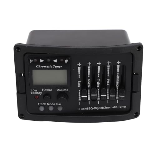 TEQ 5 Ecualizador de Preamplificador de Guitarra Acústica, Pastilla de Ecualizador Digital de 5 Bandas Preamplificador de Guitarra Eléctrica Acústica, Ecualizador LCD EQ con