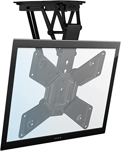 Soporte TV Motorizado, Soporte Techo TV Motorizado Soporte for TV con suspensión motorizada con control remoto y diseño de control por interruptor, se adapta a la mayoría de televisores de pantalla pl
