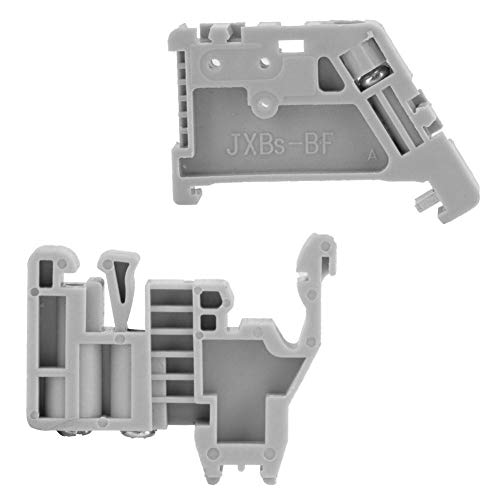 50 Stück 35 mm DIN-Schienenanschlussblock, grauer DIN-Schienenstopper-Montageclip-Anschlussblock(Model 13) Cover