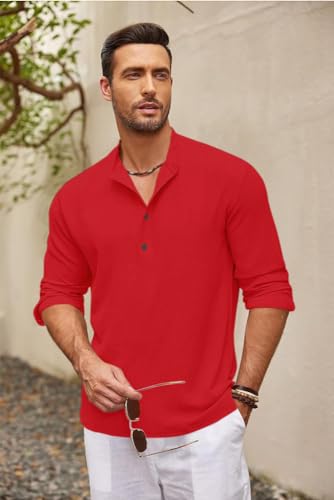 Image of Bellstone Men's Cotton Blend Solid Regular Fit Full Sleeve Short Kurta | Men's Trendy Short Kurta | Ethnic Stylish Casual Lightweight Summer Kurta for Daily and Occasion Use