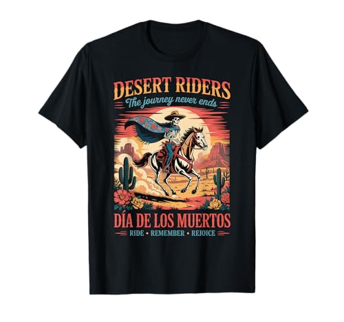 Día de los Muertos de Vaquero Esqueleto del Salvaje Oeste Camiseta