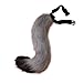BANLAN Faux Fur Fox Costume cat Tail Adult/Teen Cosplay Halloween Christmas Party Costume One Size(Black and Gray)
