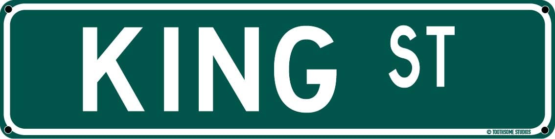 King St Funny Street Sign 16" x 4" Sports Bar Game Room Home Man Cave Decor (KingStreet)