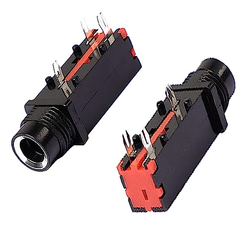 12PCS conector jack mono 6.35mm para montaje PCB miniatura 2