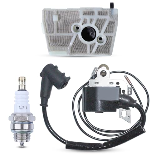 Adefol Bobine d'allumage pour Sthil Tronçonneuse 024 026 028 029 034 036 038 039 044 048 MS260 MS290 MS390 Bobine Allumage Moteur Pièces remplace 0000 400 1300 et bougie d'allumage BPMR7A