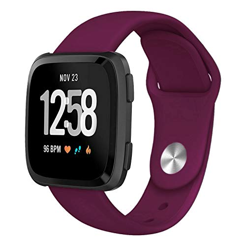 Image of ACM Watch Strap Silicone Belt 22mm compatible with Fossil Gen 5 Carlyle Smartwatch Sports Band Burgundy Purple