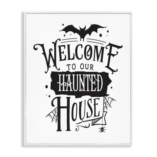 'Welcome Haunted House Halloween Bat Spider'| Framed Giclee Art