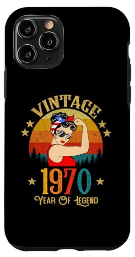55歳の誕生日プレゼント 55歳 女性用 レトロ ヴィンテージ 1970 スマホケース iPhone 11 Pro 用