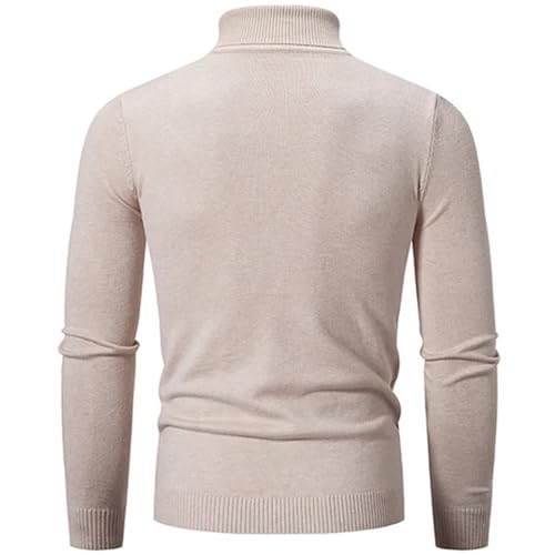 Men Slim Fit Fake Two-Piece Turtleneck Sweater Casual Solid Long Sleeve Knitted Pullover2