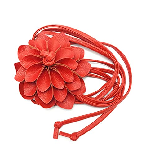 Cadena de cintura anudada casual para vestidos de mujer, cinturón de cintura delgado, largo con borlas, elegante, decoración hecha a mano, flor grande, X2N8 cintura, a, talla única